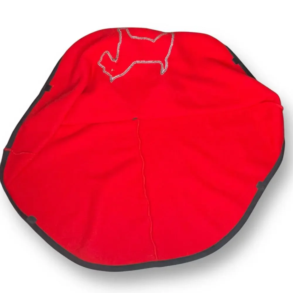 Goodlad Girls Red Fleece Hooded Poncho Cape Scottish Terrier Scottie Dog OS
